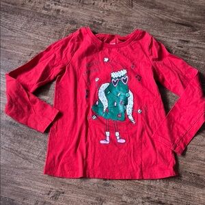 Kids Red Graphic Long Sleeve Shirt